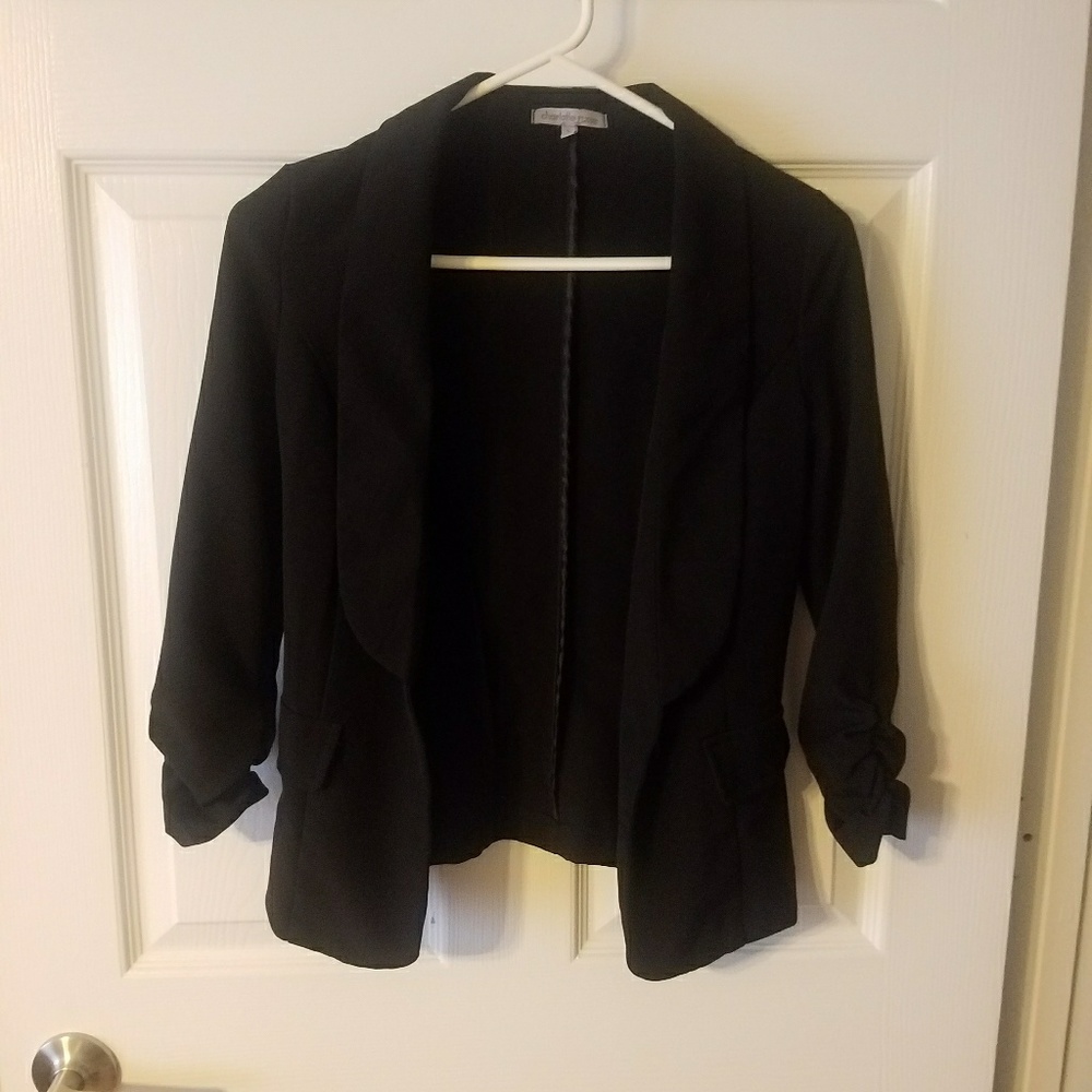 Light Weight Black Blazer Half Sleeve